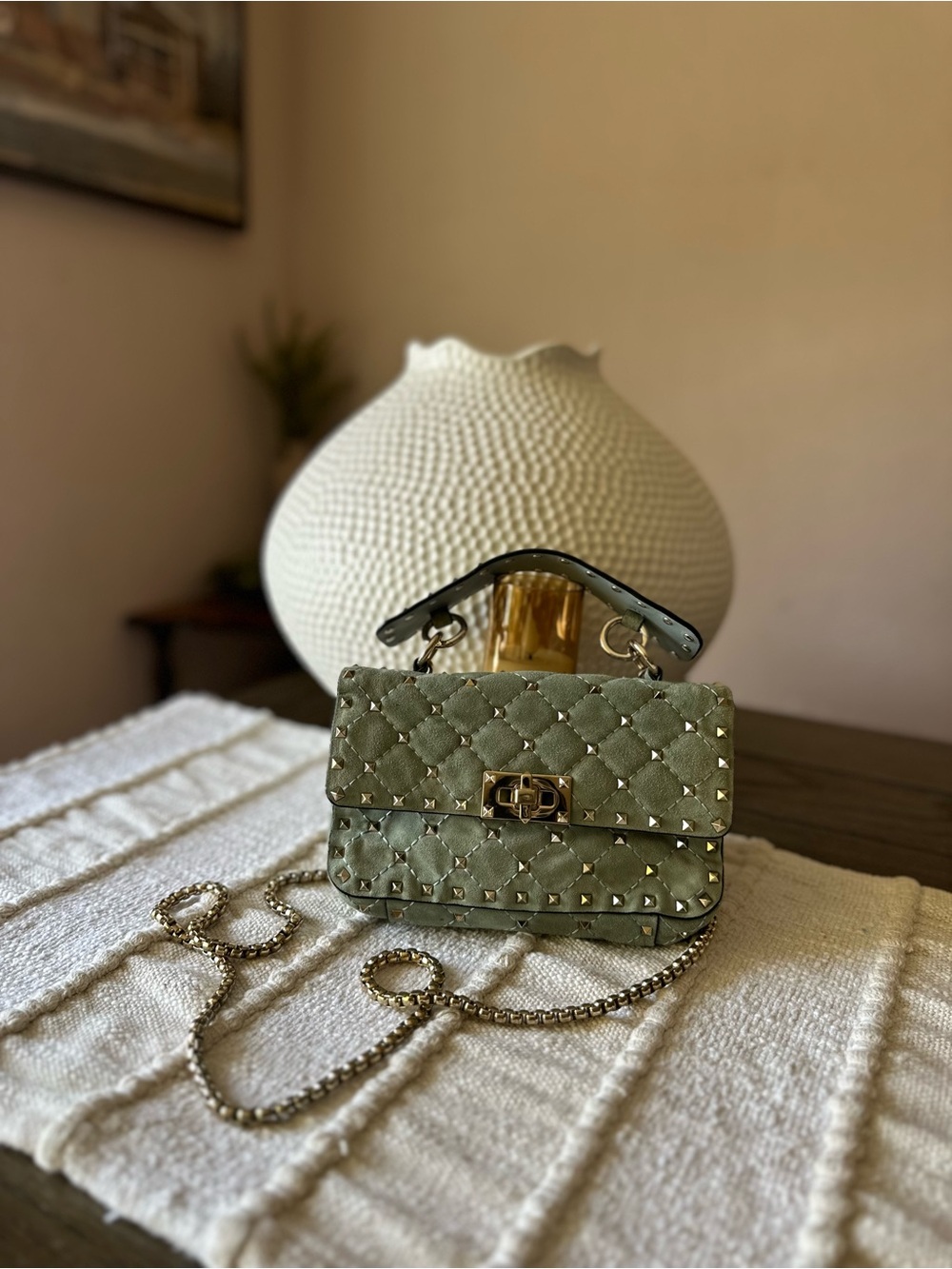 Valentino Quilted Studded Crossbody Bag